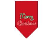 Mirage Pet Products 66 25 11 LGRD Merry Christmas Screen Print Bandana Red Large