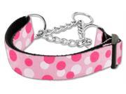 Mirage Pet Products 125 012M LGLPK Confetti Dots Nylon Collar Martingale Light Pink Large