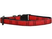 Mirage Pet Products 125 013 XSRD Plaid Nylon Collar Red XS
