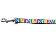 Mirage Pet Products 125 045 1004 Zebra Rainbow Nylon Ribbon Dog Collars 1 wide 4ft Leash