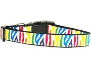 Mirage Pet Products 125 045 MD Zebra Rainbow Nylon Ribbon Dog Collars Medium