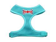 Mirage Pet Products 70 37 SMAQ Bone Flag UK Screen Print Soft Mesh Harness Aqua Small