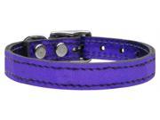 Mirage Pet Products 83 28 24PrM Plain Metallic Leather Metallic Purple 24