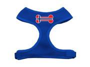 Mirage Pet Products 70 39 XLBL Bone Flag Norway Screen Print Soft Mesh Harness Blue Extra Large
