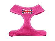 Mirage Pet Products 70 37 XLPK Bone Flag UK Screen Print Soft Mesh Harness Pink Extra Large