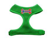 Mirage Pet Products 70 39 XLEG Bone Flag Norway Screen Print Soft Mesh Harness Emerald Green Extra Large