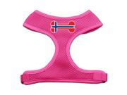 Mirage Pet Products 70 39 XLPK Bone Flag Norway Screen Print Soft Mesh Harness Pink Extra Large