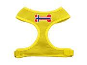 Mirage Pet Products 70 39 XLYW Bone Flag Norway Screen Print Soft Mesh Harness Yellow Extra Large