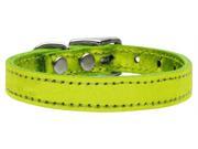 Mirage Pet Products 83 28 20LgM Plain Metallic Leather Lime Green 20