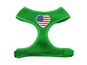 Mirage Pet Products 70 40 LGEG Heart Flag USA Screen Print Soft Mesh Harness Emerald Green Large