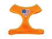 Mirage Pet Products 70 40 SMOR Heart Flag USA Screen Print Soft Mesh Harness Orange Small