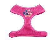 Mirage Pet Products 70 42 SMPK Paw Flag USA Screen Print Soft Mesh Harness Pink Small