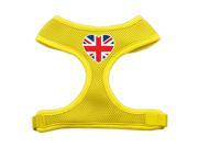 Mirage Pet Products 70 41 SMYW Heart Flag UK Screen Print Soft Mesh Harness Yellow Small