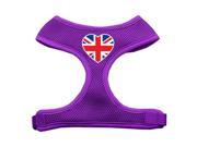 Mirage Pet Products 70 41 XLPR Heart Flag UK Screen Print Soft Mesh Harness Purple Extra Large