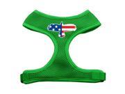 Mirage Pet Products 70 44 MDEG Eagle Flag Screen Print Soft Mesh Harness Emerald Green Medium