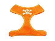 Mirage Pet Products 70 45 SMOR Skull Crossbones Screen Print Soft Mesh Harness Orange Small