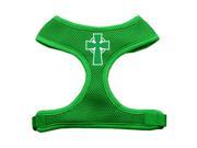 Mirage Pet Products 70 48 MDEG Celtic Cross Screen Print Soft Mesh Harness Emerald Green Medium