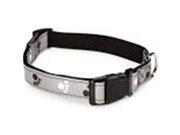 Casual Canine ZW4928 10 17 Reflective Pawprint Collar 10 16 In Black