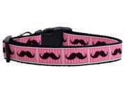 Mirage Pet Products 125 080 LG Pink Striped Moustache Ribbon Dog Collars Large
