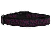 Mirage Pet Products 125 086 MDPkBk Pink and Black Swirly Nylon Ribbon Dog Collars Medium