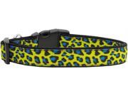 Mirage Pet Products 125 139 MD Blue and Yellow Leopard Nylon Dog Collars Medium