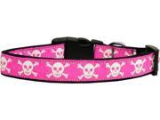 Mirage Pet Products 125 118 LG Pink Skulls Dog Collar Large