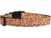 Mirage Pet Products 125 140 MD Tan and Pink Leopard Nylon Dog Collars Medium