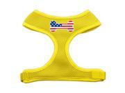 Mirage Pet Products 70 36 XLYW Bone Flag USA Screen Print Soft Mesh Harness Yellow Extra Large