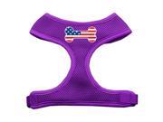 Mirage Pet Products 70 36 SMPR Bone Flag USA Screen Print Soft Mesh Harness Purple Small
