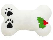 Mirage Pet Products 40 03 BN Plush Christmas Dog Toy with Squeaker Holly Bone