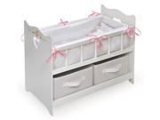 Badger Basket 15305 White Rose Doll Crib with Two Baskets