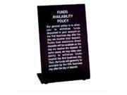 MMF 283510104 Sign Easel Style Plexi B Funds Available Black