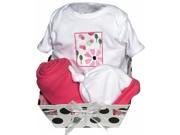 Raindrops 37450ST6 Raindrops Delightful Brights 4 piece Flower Body Suit Gift Set Strawberry 3 6 mo.