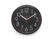 Lorell LLR60995 Wall Clock 10in. Arabic Numerals Black Frame Black Face