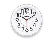 Lorell LLR60985 Wall Clock 9in. Arabic Numerals White Dial White Frame