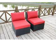 Bellini Home and Gardens UNW771722A136 Christopher 2 Pk. Deep Seating Armless Chairs Red