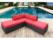 Bellini Home and Gardens UNW771051A136 Christopher 5 Pc. Corner Sectional Set Red