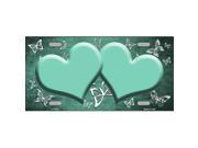 Smart Blonde LP 7676 Mint White Hearts Butterfly Print Oil Rubbed Metal Novelty License Plate