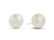 SuperJeweler White Freshwater Cultured Pearl Button Earrings 11 Mm