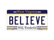 Smart Blonde LP 6528 Believe West Virginia Novelty Metal License Plate