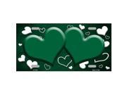 Smart Blonde LP 7619 Green White Love Print Hearts Oil Rubbed Metal Novelty License Plate
