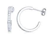 Doma Jewellery SSEKZ053 Sterling Silver Hoop Earring With CZ 2.5 g.