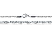 Doma Jewellery SSSSN08724 Stainless Steel Necklace Rope Style 1.5 mm. Length 18 1 24 in.