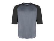 Badger 4133 Adult Performance 3 By 4 Sleeve Raglan Sleeve Baseball Undershirt Graphite Black 2XL