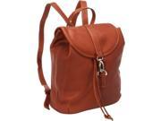 Piel Leather 3019 Medium Drawstring Backpack Saddle