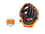Franklin Sports 22846L 9.5 in. RTP Teeball Performance Gloves And Ball Combo Black Orange Left Handed Thrower
