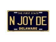 Smart Blonde LP 6721 N Joy De Delaware Novelty Metal License Plate