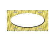 Smart Blonde LP 2706 Yellow White Chevron Print With White Center Oval Metal Novelty License Plate