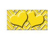 Smart Blonde LP 4969 Yellow Light Yellow Heart Chevron Monochromatic Metal Novelty License Plate