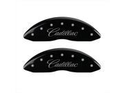 MGP Caliper Covers 35004SSRXBK Cursive Cadillac Black Caliper Covers Engraved Front Rear Set of 4
